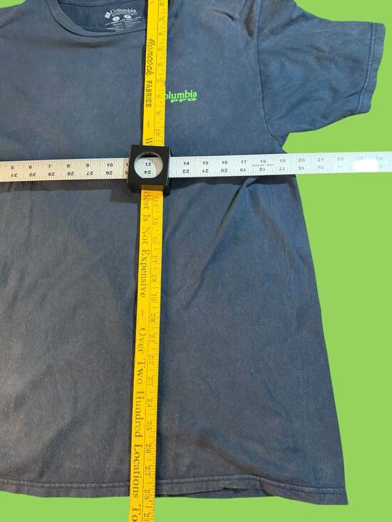 Columbia PFG Men's Large Navy Blue Short Sleeve Fish Flag Graphic T-Shirt - Picture 5 of 6